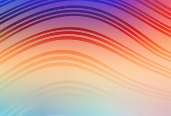 Light Multicolor vector background with curved lines.