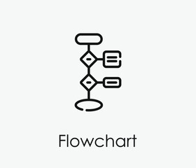 Flowchart vector icon. Editable stroke. Symbol in Line Art Style for Design, Presentation, Website or Apps Elements, Logo. Pixel vector graphics - Vector