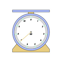 Weighing scale from 0kg to 10kg vector