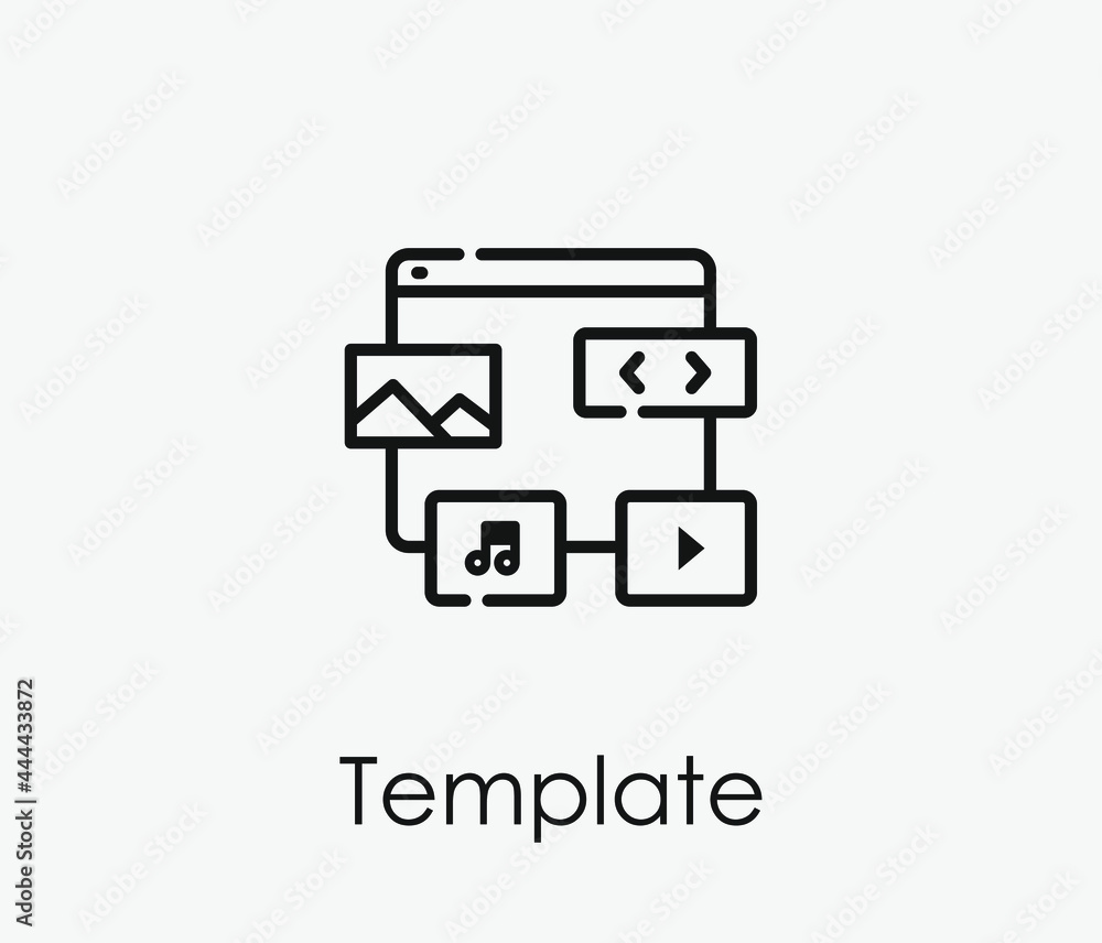 Poster template vector icon. editable stroke. symbol in line art style for design, presentation, website or