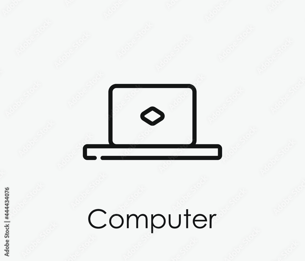 Poster computer vector icon. editable stroke. symbol in line art style for design, presentation, website or