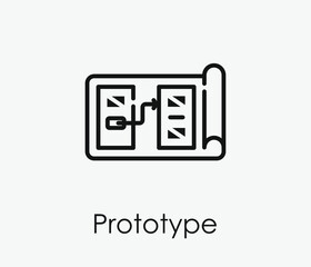 Obraz premium Prototype vector icon. Editable stroke. Symbol in Line Art Style for Design, Presentation, Website or Apps Elements, Logo. Pixel vector graphics - Vector
