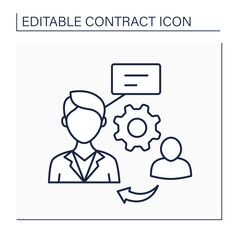 Proxy line icon. Proxy firm. Services for shareholders to vote shares at special meetings.Contract concept. Isolated vector illustration. Editable stroke