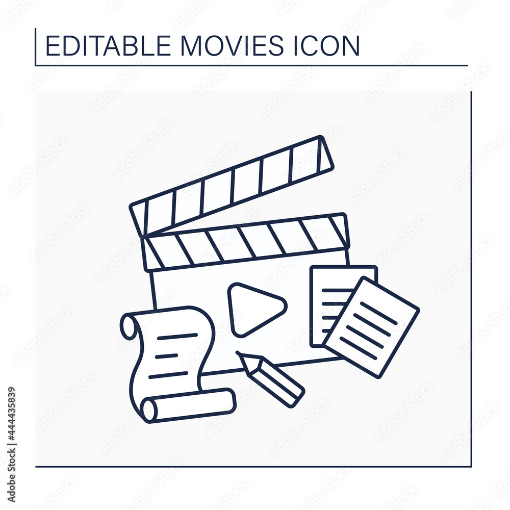 Poster plot line icon. sequence of events, principle of cause-and-effect. main element for creating movies.