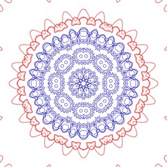 Red and blue floral pattern design.
