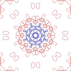 Red and blue floral pattern design.