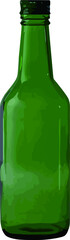 Korean soju bottle with a white background
