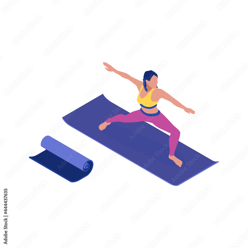 Wall mural fitness isometric icon