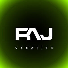 RAJ Letter Initial Logo Design Template Vector Illustration - obrazy, fototapety, plakaty