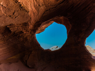 Small Arch Formed in The Slick Rock Near Kaolin Wash, Valley of Fire State Park, Nevada, USA