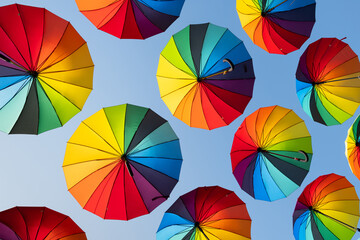 Obraz premium Rainbow umbrellas