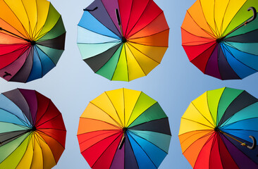 Rainbow umbrellas