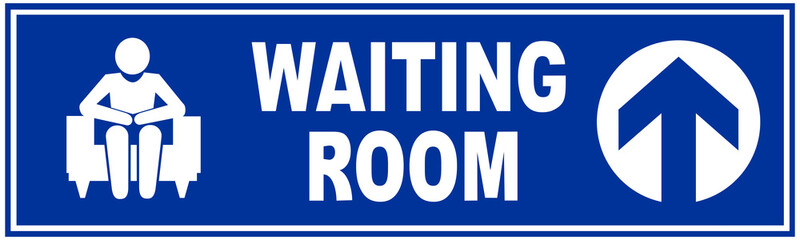 A sign indicating the waiting room.