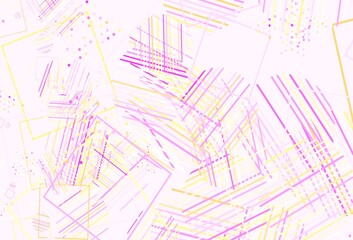 Light Pink, Yellow vector background with polygonal style with circles.