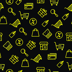 seamless pattern with online marketplace tools