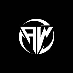 AW logo monogram design template - obrazy, fototapety, plakaty
