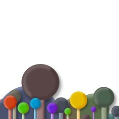 Abstrakter bunter Kugelwald Hintergrung