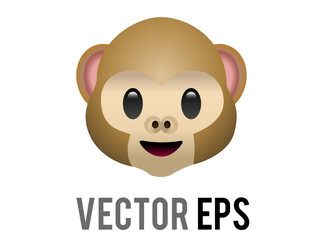 Vector brown monkey Face Mizaru icon