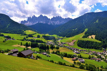 Fototapeta na wymiar Odle-Puez Natural Park Val di Funes Dolomites in Italy