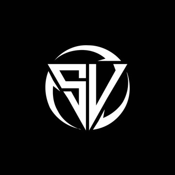 SV logo monogram design template