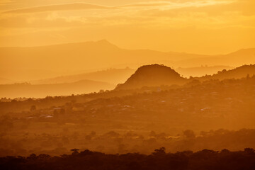 Sunset landscape in Pretoriuskop from Kruger National park, South Africa