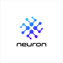 abstract neuron logo design vector template