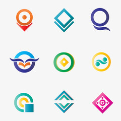 6 Mega Bundle logo with rectangle and ellipse theme as a unique attractive basic pattern.