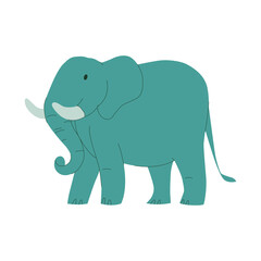 Flat Elephant Illustration