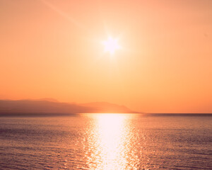 Fototapeta na wymiar Sunset Over Sea