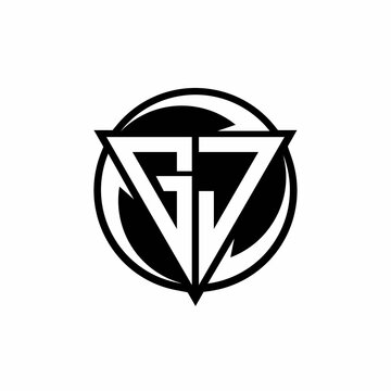 GJ logo monogram design template