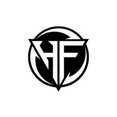 HF logo monogram design template