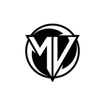Nv logo letter monogram slash with modern Vector Image