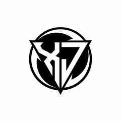 XJ logo monogram design template