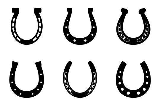 set of horseshoe vector isolated on white background