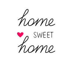 Home sweet home text. Vector isolated object