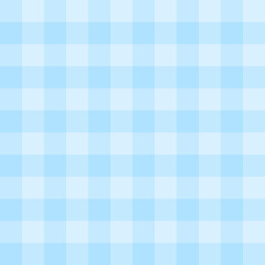 Seamless light blue checked background with squares. Gingham pattern for tablecloths, plaid, clothes, wrapping, bedding. Soft pastel simple and minimal backdrop. Vector Illustration.