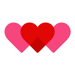 Abstract heart of red color. Vector. Flat and modern style.