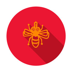 Icon of a fly with shadow. Vector. Flat and modern style.
