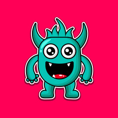 cute doodle monster design mascot kawaii