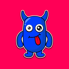 cute doodle monster design mascot kawaii