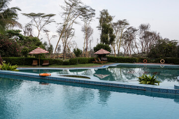 bungalow in national style in a national park in Kenya 