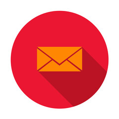 Closed envelope icon with shadow. Letter. Flat and modern design. Button. Vector.