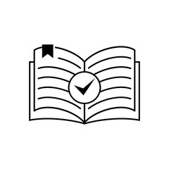 Check Mark Book Education Icon Design Graphic Template Isolated