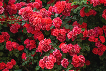 Red roses bush
