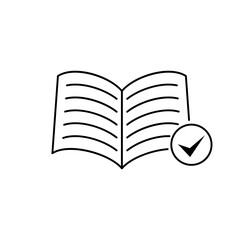 Check Mark Book Education Icon Design Graphic Template Isolated