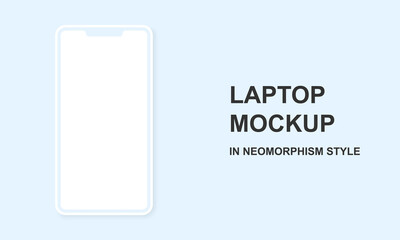 Realistic Mobile Phone Neomorphism Template Mockup Vector. 3D