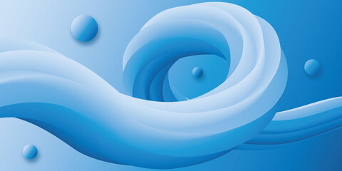 abstract blue background with 3d solid waves