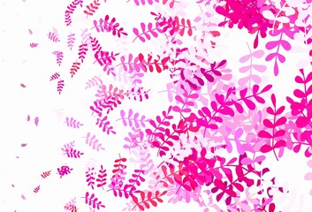 Light Purple, Pink vector elegant wallpaper with leaves.