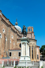 Equestrian statue of Bartolomeo Colleoni is a Renaissance sculpture in Campo Santi Giovanni e Paolo, Venice, Italy