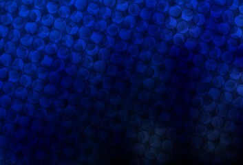 Dark BLUE vector background with bubbles.